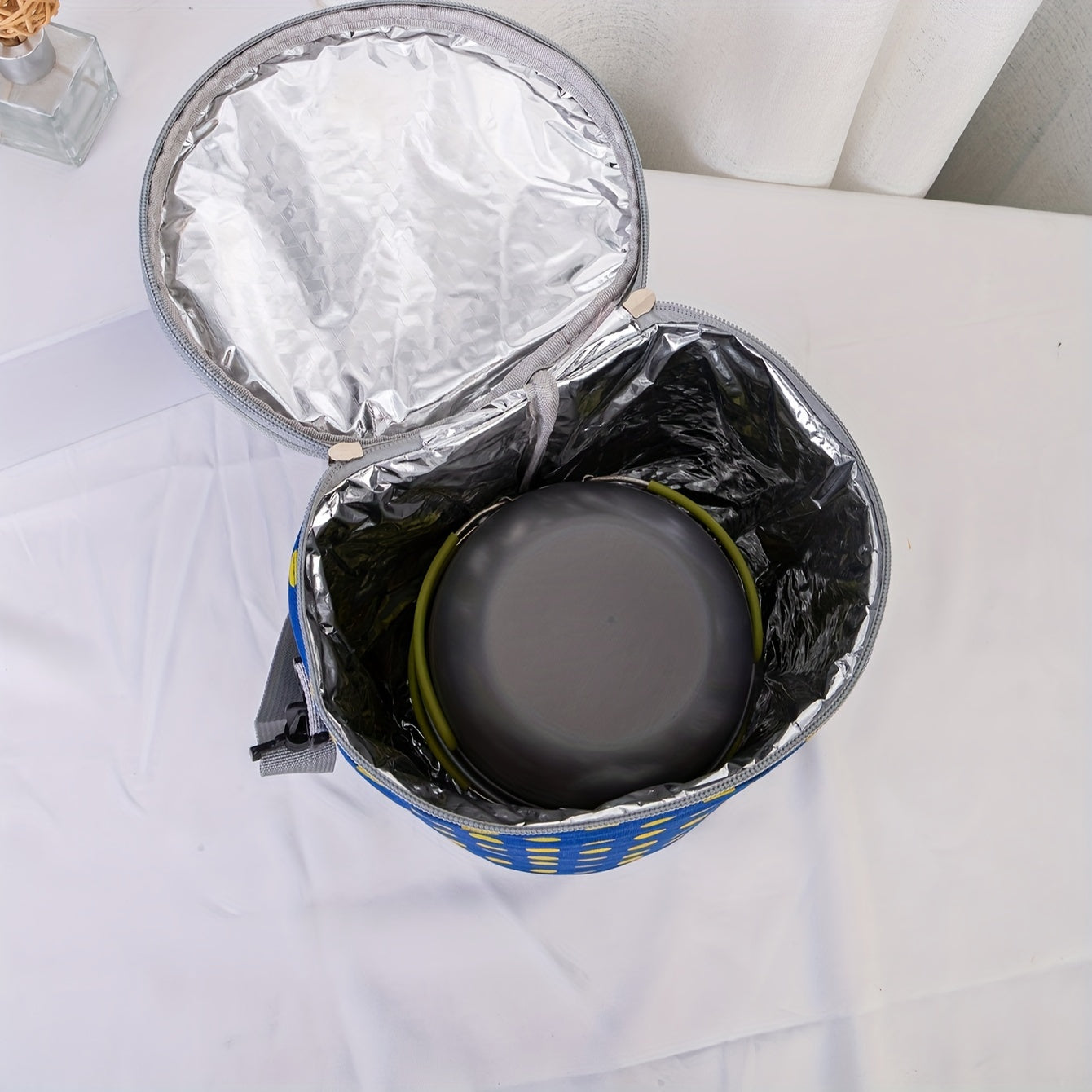 Portable Round Insulated Bag Thick Aluminum Foil Lunch Bag