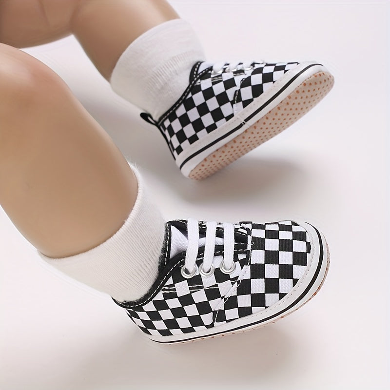 Plaid Sneakers Baby Boys Lightweight Non Slip Shoes Indoor Outdoor Walking