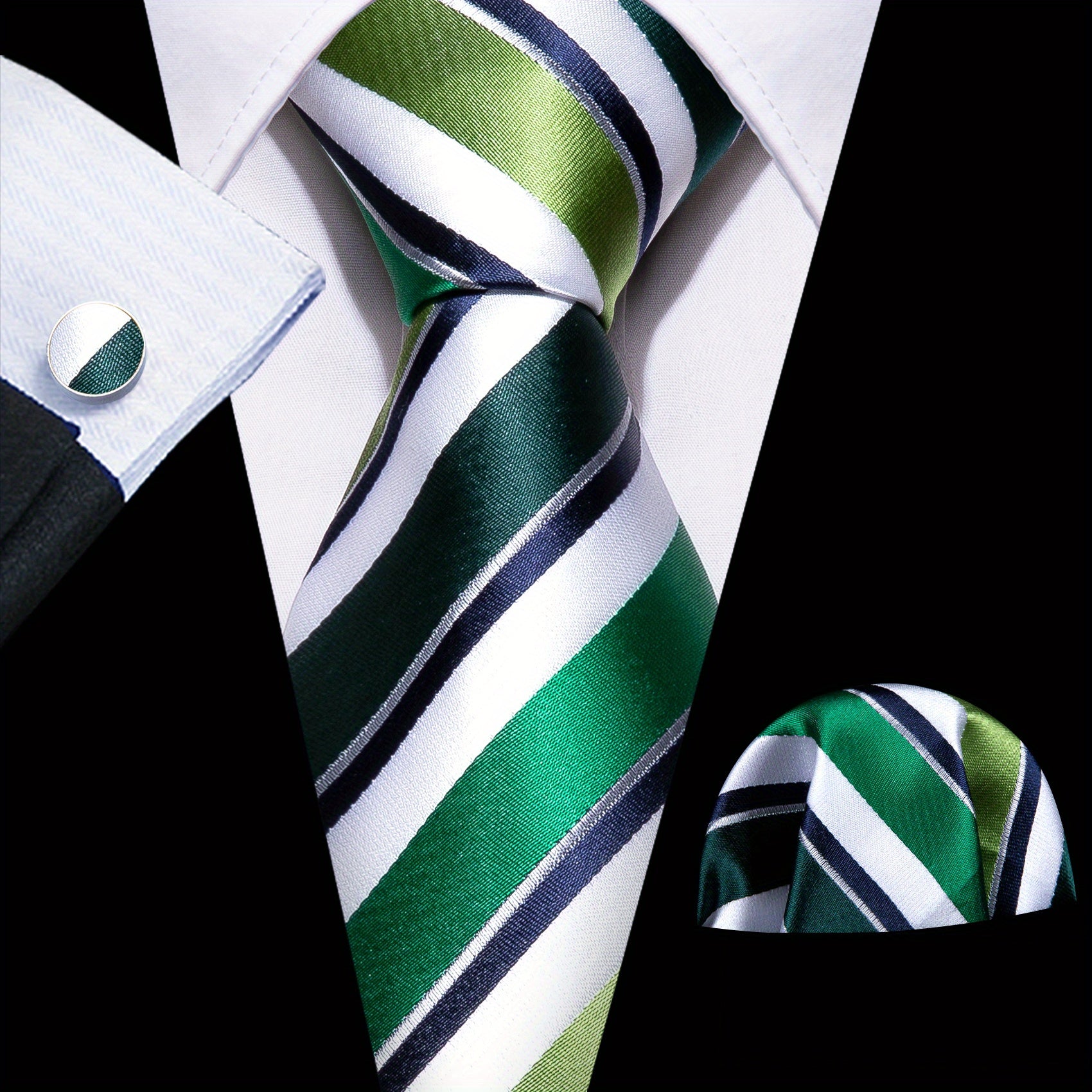 Barry Wang Stripe Necktie Set