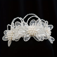 Bridal Forest Style Lace Crown Headpiece Hairband Wedding Veil Accessory