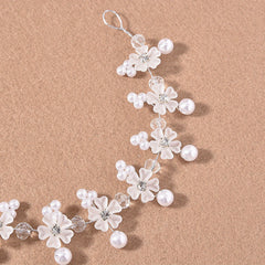 Pearl & Rhinestone Hairband Soft Vines Wreath for Party Hairstyles