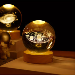 Solar System Crystal Ball Space Decor USB Powered Gift for Astronomy Enthusiasts