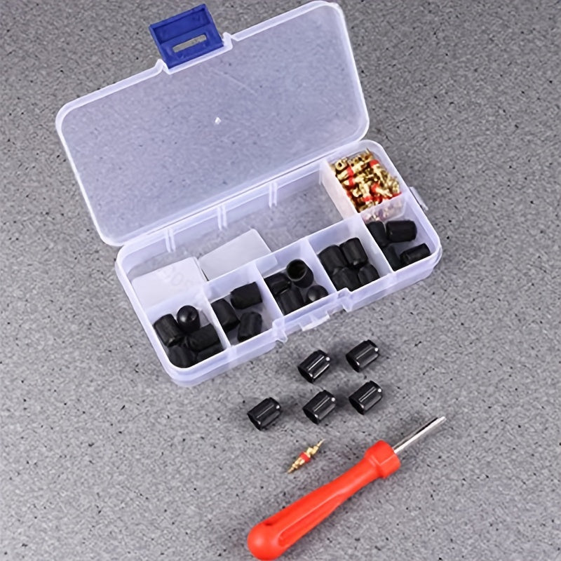 61pcs Automotive Tools Tire Wrenches Valve Covers Core Removal Maintenance