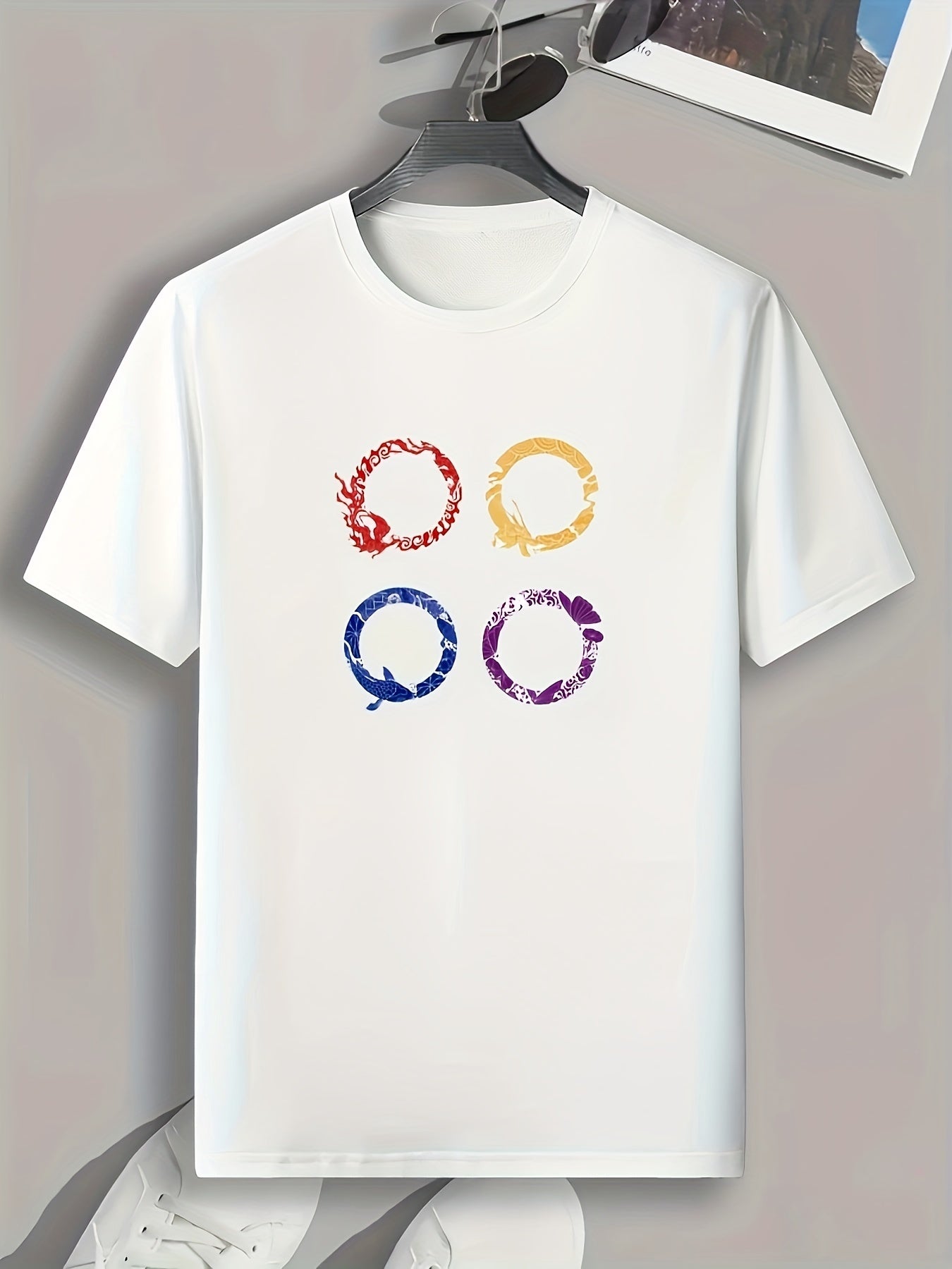 Colorful Circles Graphic Tee for Men