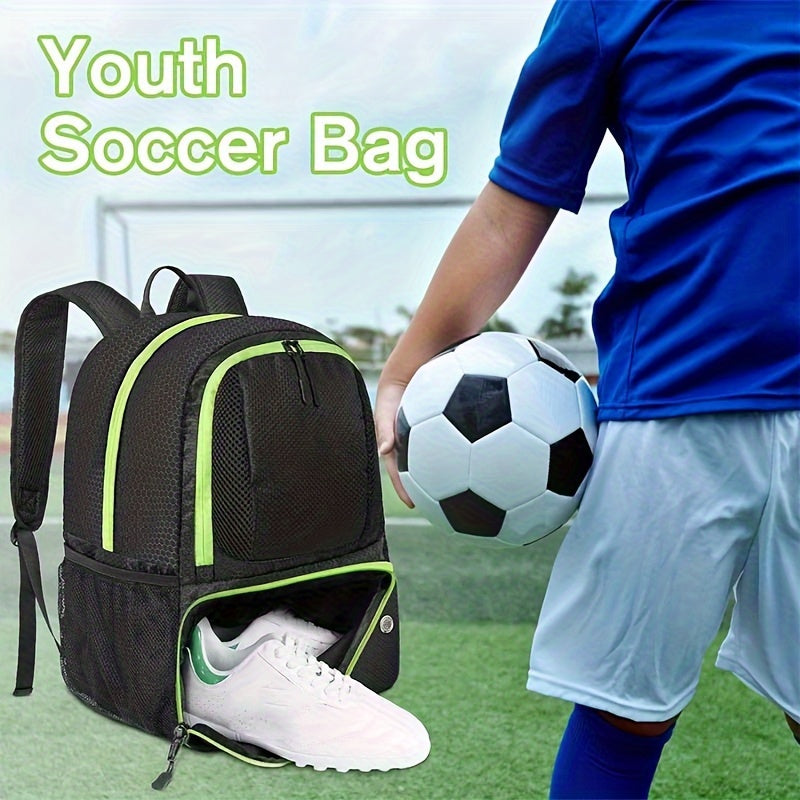 Soccer Backpack Lightweight Sports Bag With Ball Holder Water Resistant