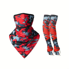 Camouflage Cycling Ice Silk Sleeve Cover & Face Mask Set