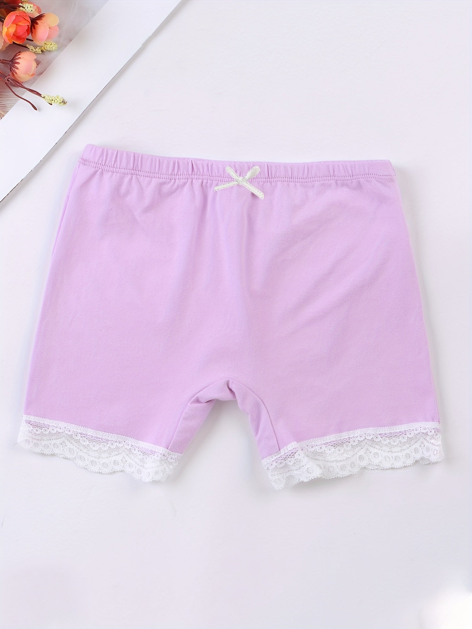Girls' Safety Shorts with Lace Trims Soft Comfy Dance Shorts