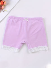 Girls' Safety Shorts with Lace Trims Soft Comfy Dance Shorts