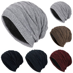 Men's Slouchy Beanie Cap Knit Winter Hat Fleece Lined Warm Acrylic
