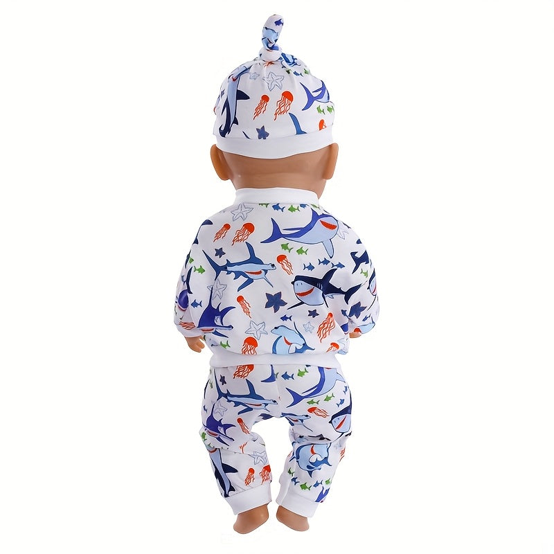 3pcs Doll Clothes Set for 18" Dolls, Penguin Whale Starfish Unicorn Patterns