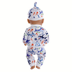 3pcs Doll Clothes Set for 18" Dolls, Penguin Whale Starfish Unicorn Patterns