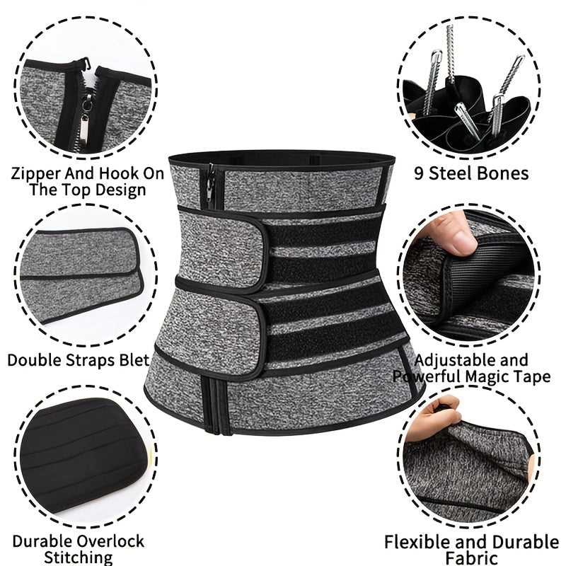 Waist Trainer Tummy Wrap Control Slim Zipper Girdle Belt Women's Shapewear