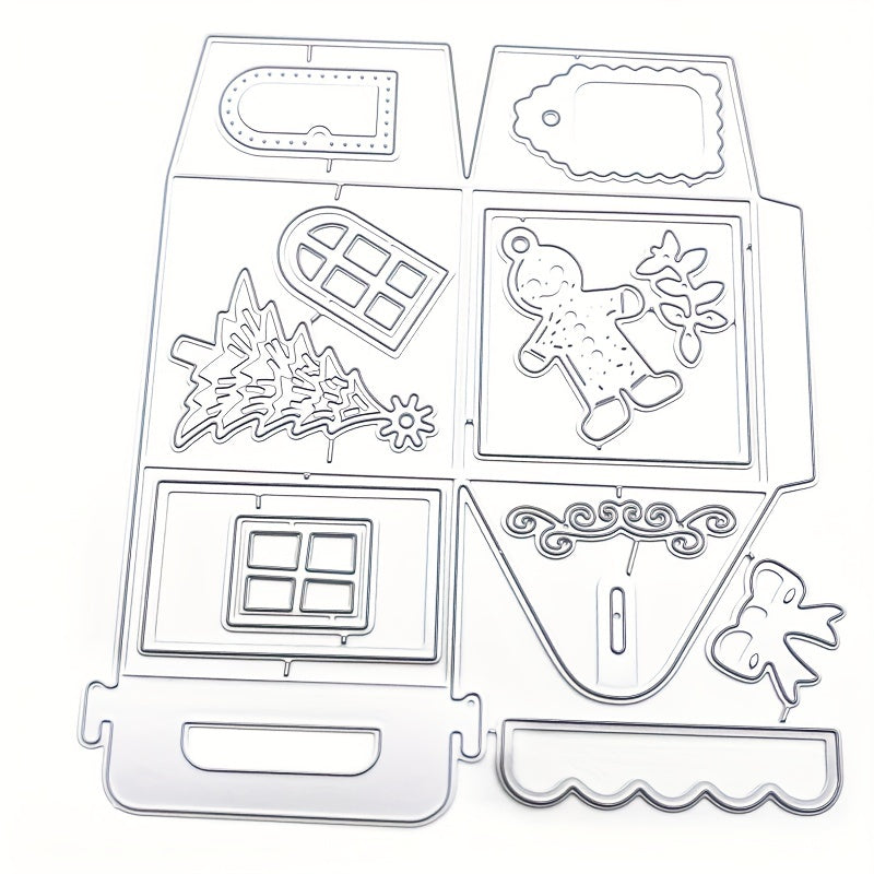 1pc Christmas Box Tree Door Metal Cutting Dies for DIY Scrapbooking Paper Album