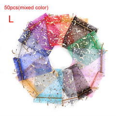 50pcs Moon Candy Bags Box Drawstring Star Decoration Gift Cookie Bags