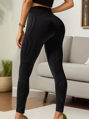 Solid Slimming Yoga Leggings High Stretch Tummy Control Workout Pants