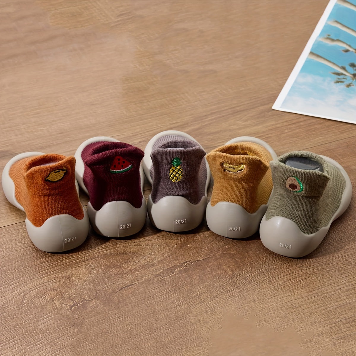 Baby Girls Fruit Slip On Sock Shoes Non Slip Walking Shoes