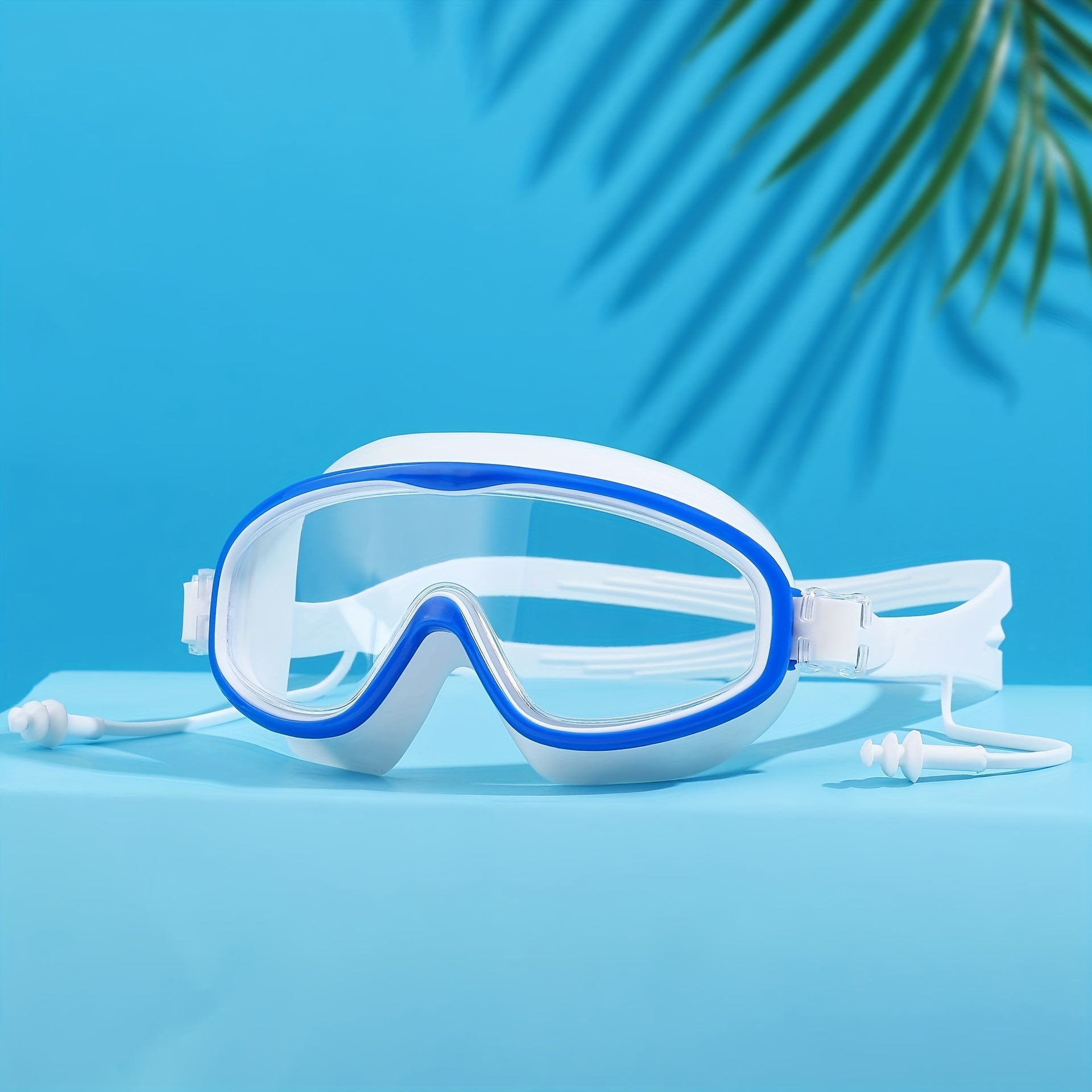 Kids Swimming Goggles with Earplugs Wide Angle Anti-Fog UV Protection