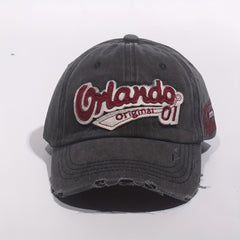 Men's Washed Cotton Hole Patch Baseball Cap