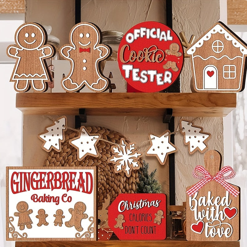 Christmas Tiered Tray Decor Wooden Sign Xmas Tabletop Farmhouse Coffee Signs