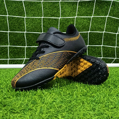 Boys Turf Football Boots Hook & Loop TF Soccer Cleats