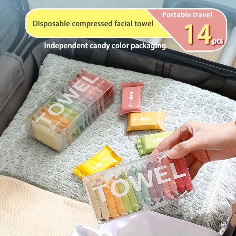 7pcs 14pcs Compressed Towels Candy Thick Disposable Face Towels Portable Travel