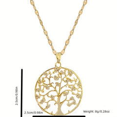 Creative Zircon Tree Of Life Pendant Necklace Gift For Girls