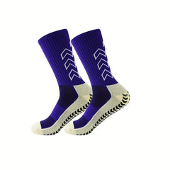 Non-Slip Silicone Athletic Socks for Football - Breathable Mid Calf Socks