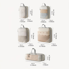 6-Piece Travel Packing Cubes Mesh Luggage Organizers