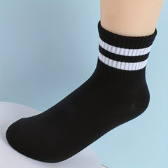 3 Pairs Boys Kids Striped Sports Socks Ages 4-12