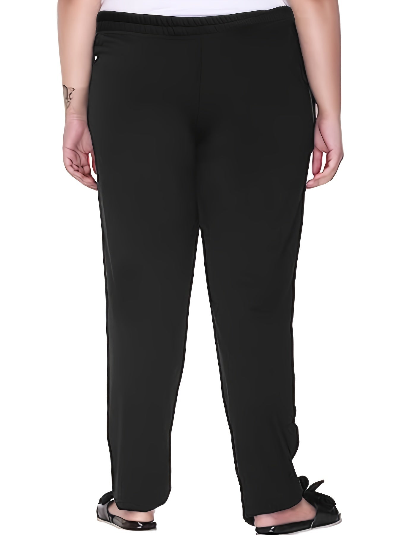 Sports Pants Tie Waist Stretch Fitness Pants With Pockets