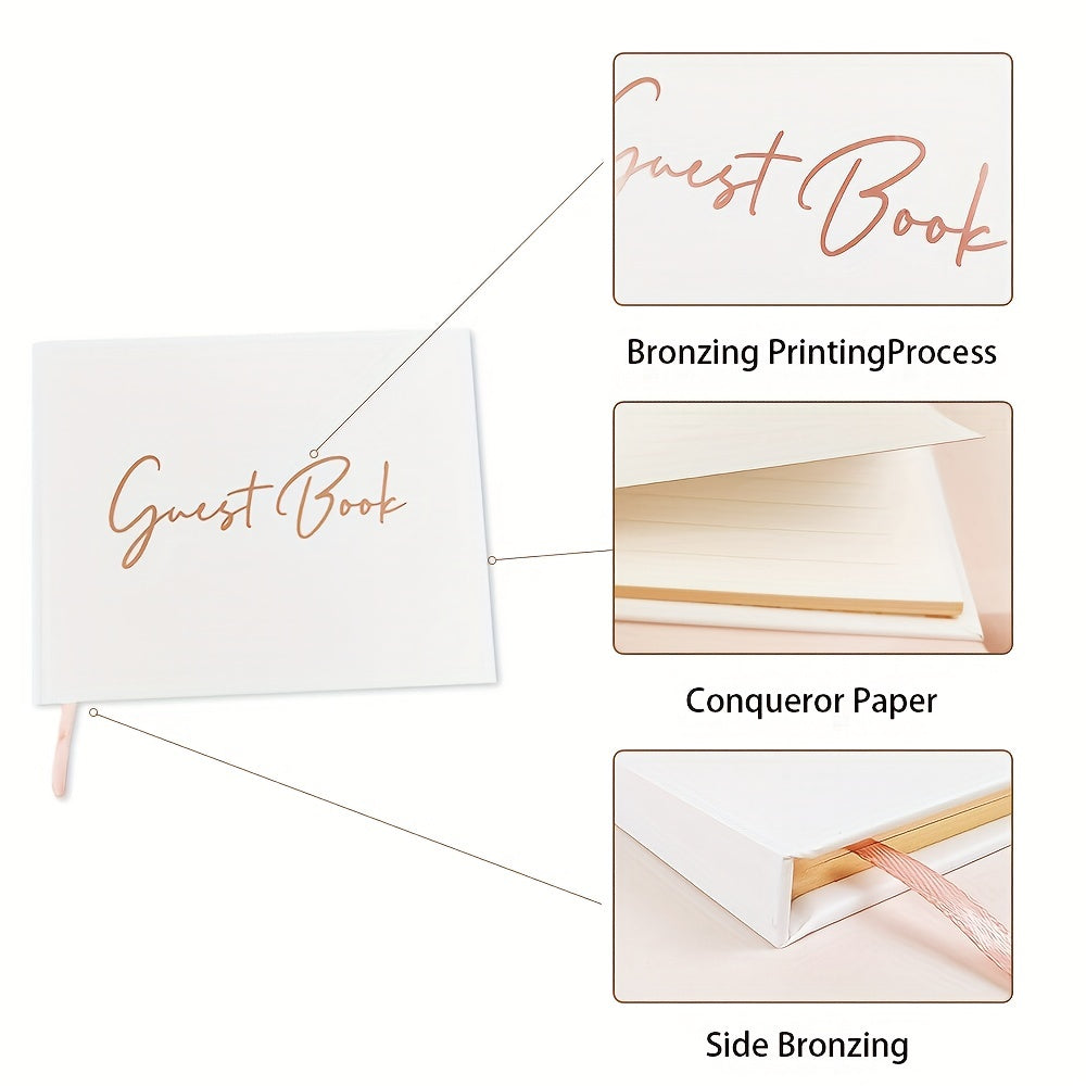 Wedding Guest Book & Pen Set - 50 Sheets 100 Pages - Sign-in Notebook For Guests