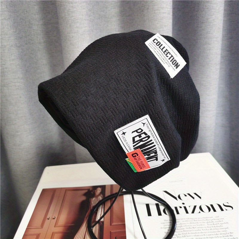 Geometric Embossed Unisex Beanie Hip Hop Slouchy Hat