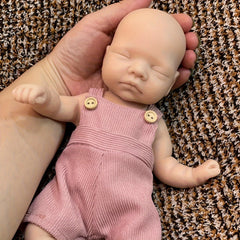 10 Inch Unpainted Silicone Reborn Girl Doll Soft & Washable with Pink Trousers