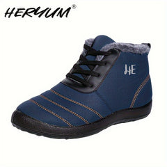 Embroidered Lace up Waterproof Winter Snow Boots for Women