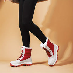 Red Plush Lined Thermal Snow Boots Soft Winter Shoes