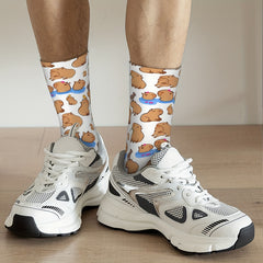 Men's Capybara Pattern Socks Outdoor Cycling Camping Funny Sock