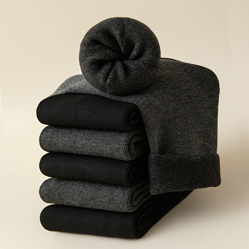 5 Pairs Winter Casual Warm Mid calf Socks