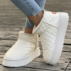 Women's Plush Lined Snow Boots Wear Resistance Non Slip Flat Shoes