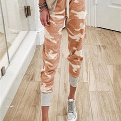 Camo Print Jogger Pants Drawstring Casual Pants