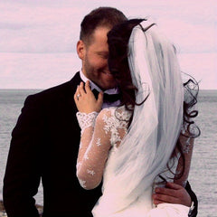 2pcs Bridal Veils with Floral Embroidery for Wedding Ceremonies