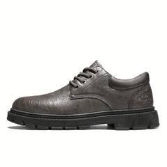 Men's Faux Leather Flat Shoes Non Slip Casual Walking Shoes