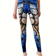 Butterfly Print Workout Yoga Tight Pants Fitness Leggings