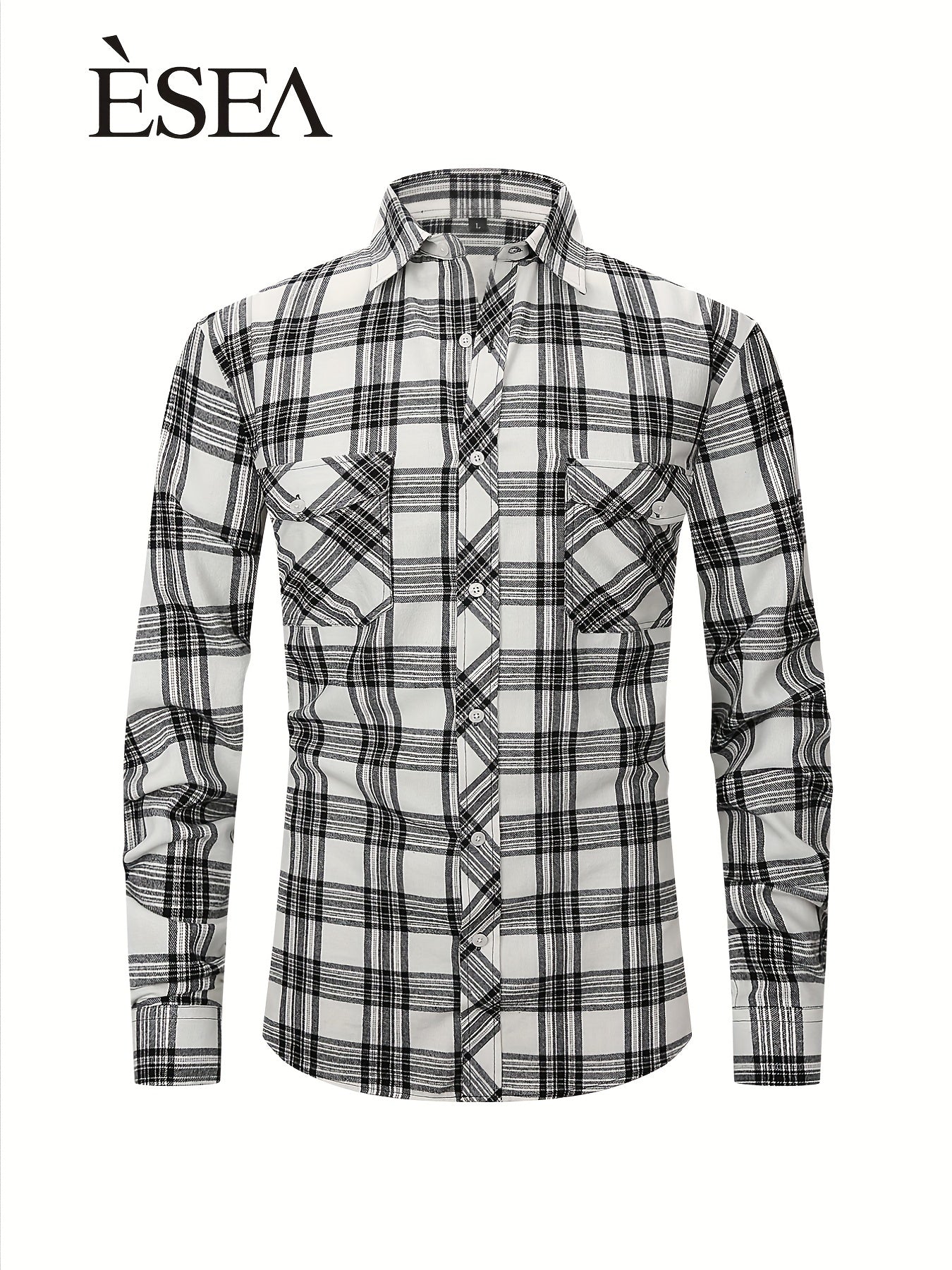 Men's Double Pocket Brushed Check Flannel Shirt