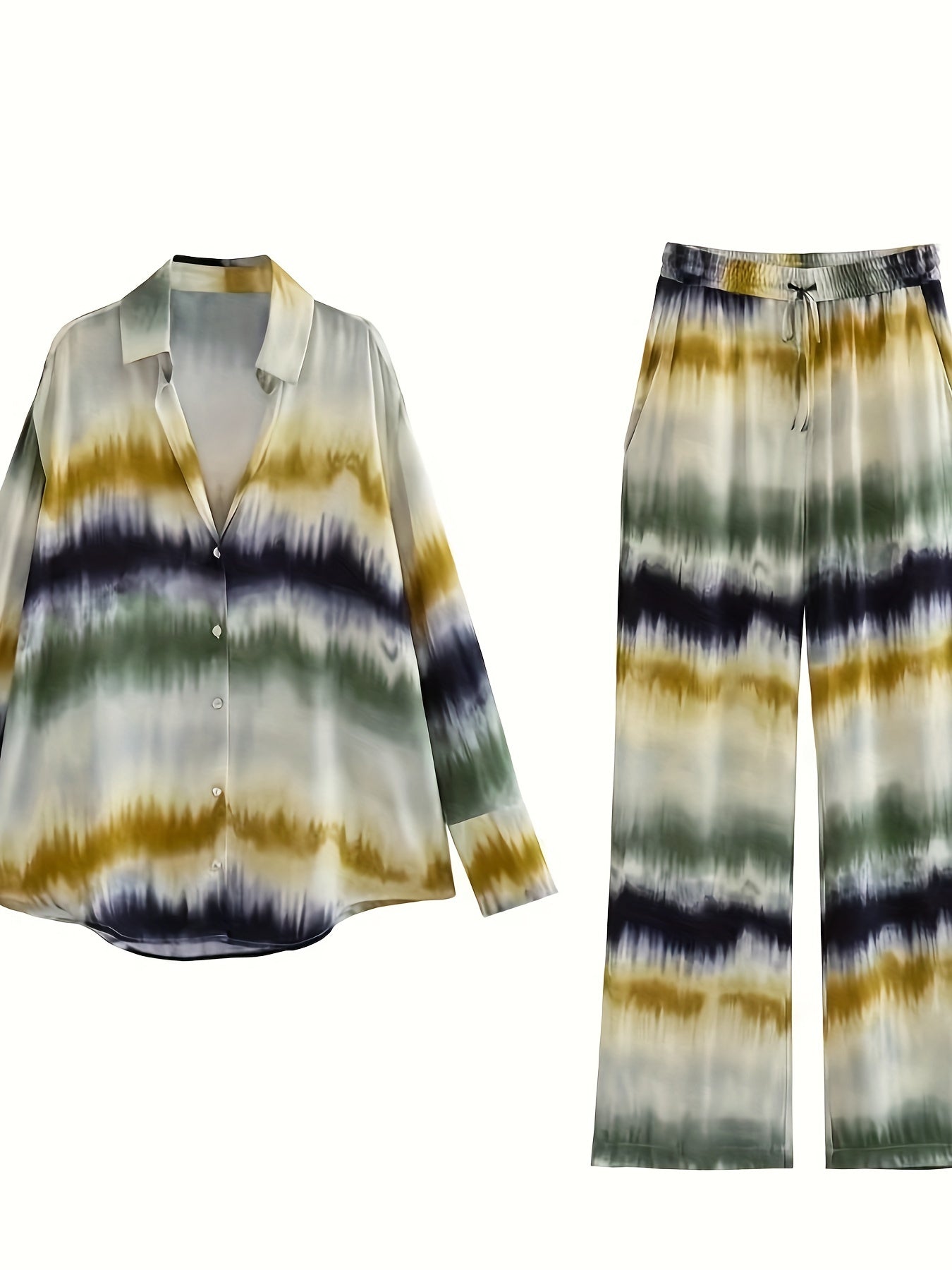 Tie Dye Long Sleeve Shirt & Drawstring Pants Set