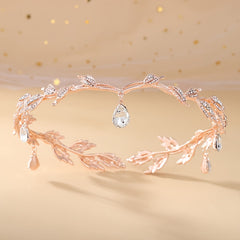 Rhinestone Leaf Crown Headband Bridal Wedding Party Favor Decorations