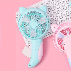 Manual Press Mini Fan Cat Portable Fan Handheld Summer Accessory Cooling Fan