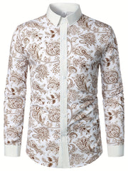 Men's Paisley Casual Shirt Long Sleeves Regular Fit