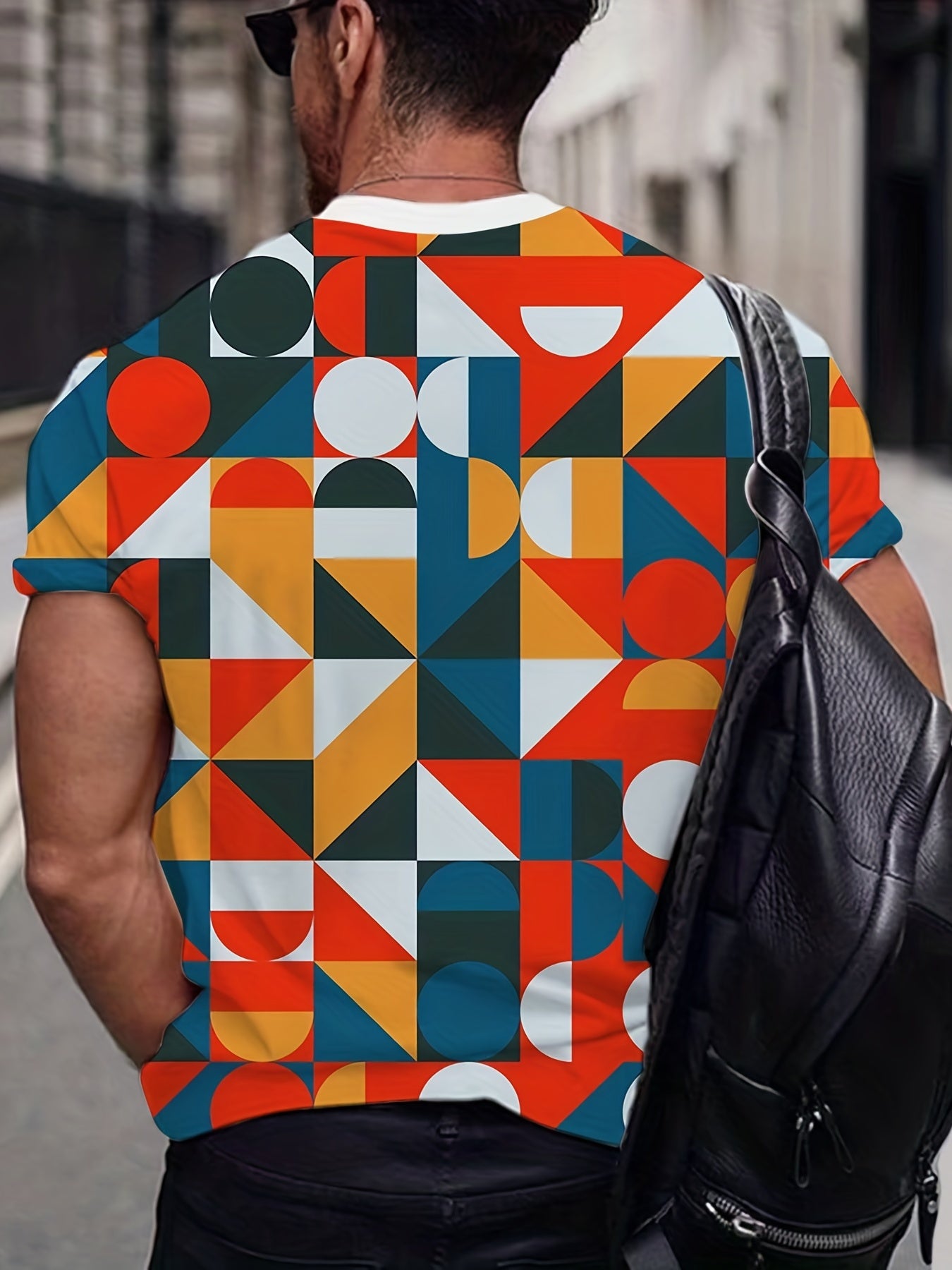 Men's Geometry Graphic T shirt 3D Print Comfy Stretch Slim fit Tee Top