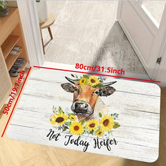 Sunflower Print Kitchen Mat Non slip Waterproof Stain resistant Absorbent