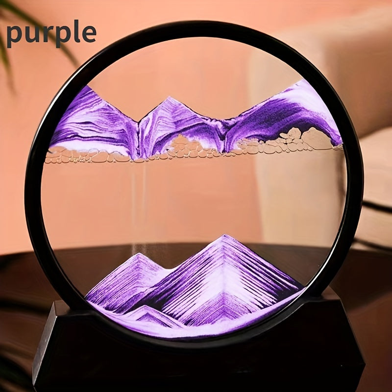 Moving Sand Art Round Rectangle Glass 3D Deep Sea Landscape